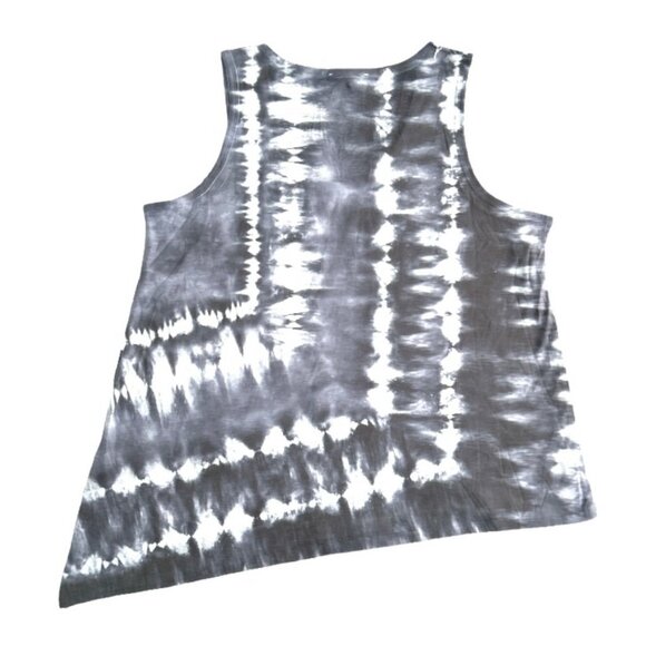 WIT & Wisdom Women's Asymmetrical Hem Tank Tie Dye Gray Size L - Picture 4 of 8